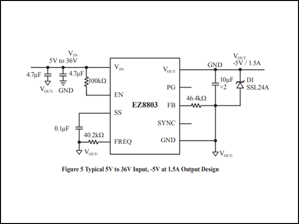 易用、小体积DCDC电源模块EZ8803负压方案推荐